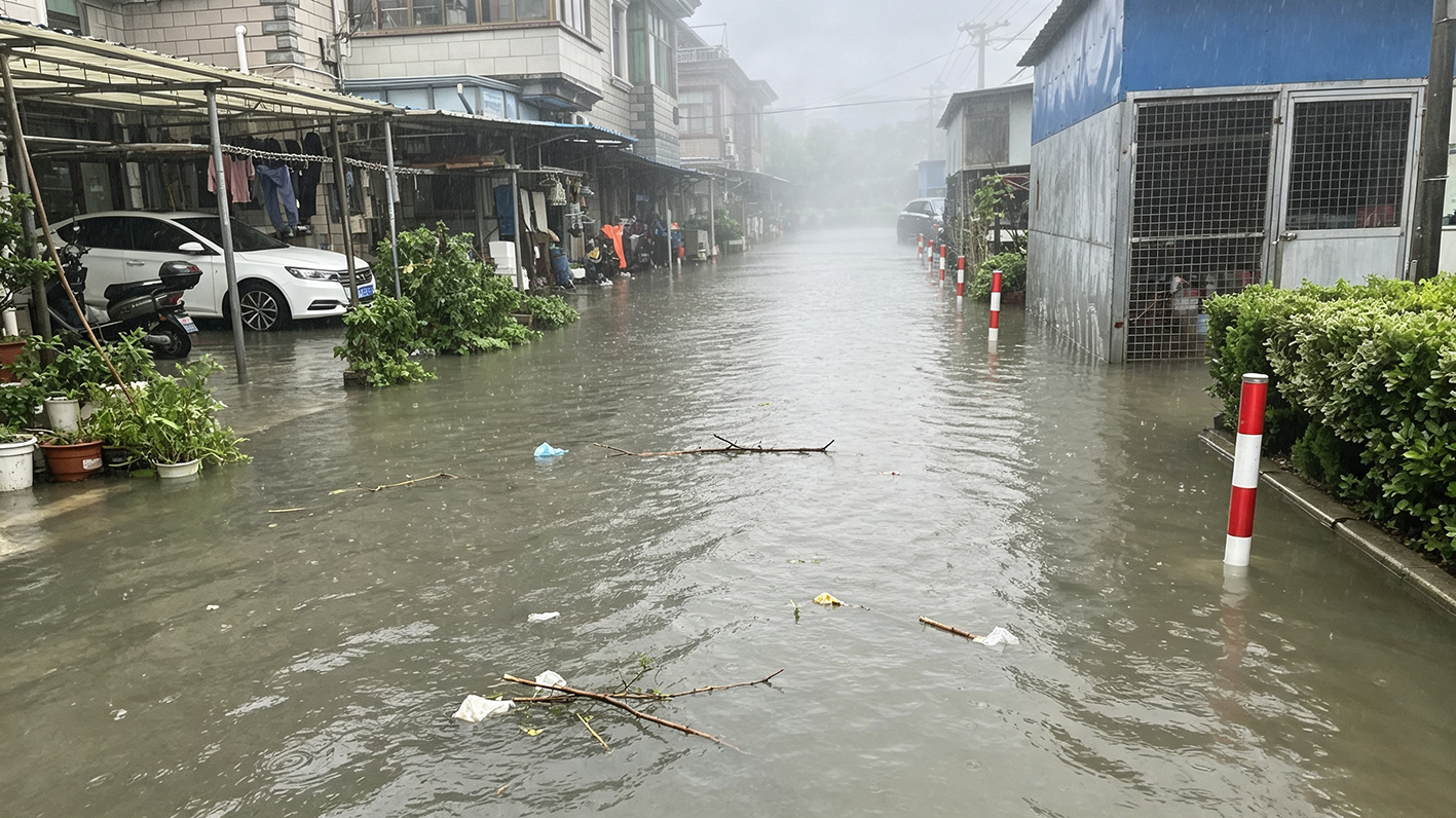 河见泵业支援上海白海豚台风后社区淹水.jpg 河见泵业支援上海白海豚台风后社区淹水.jpg